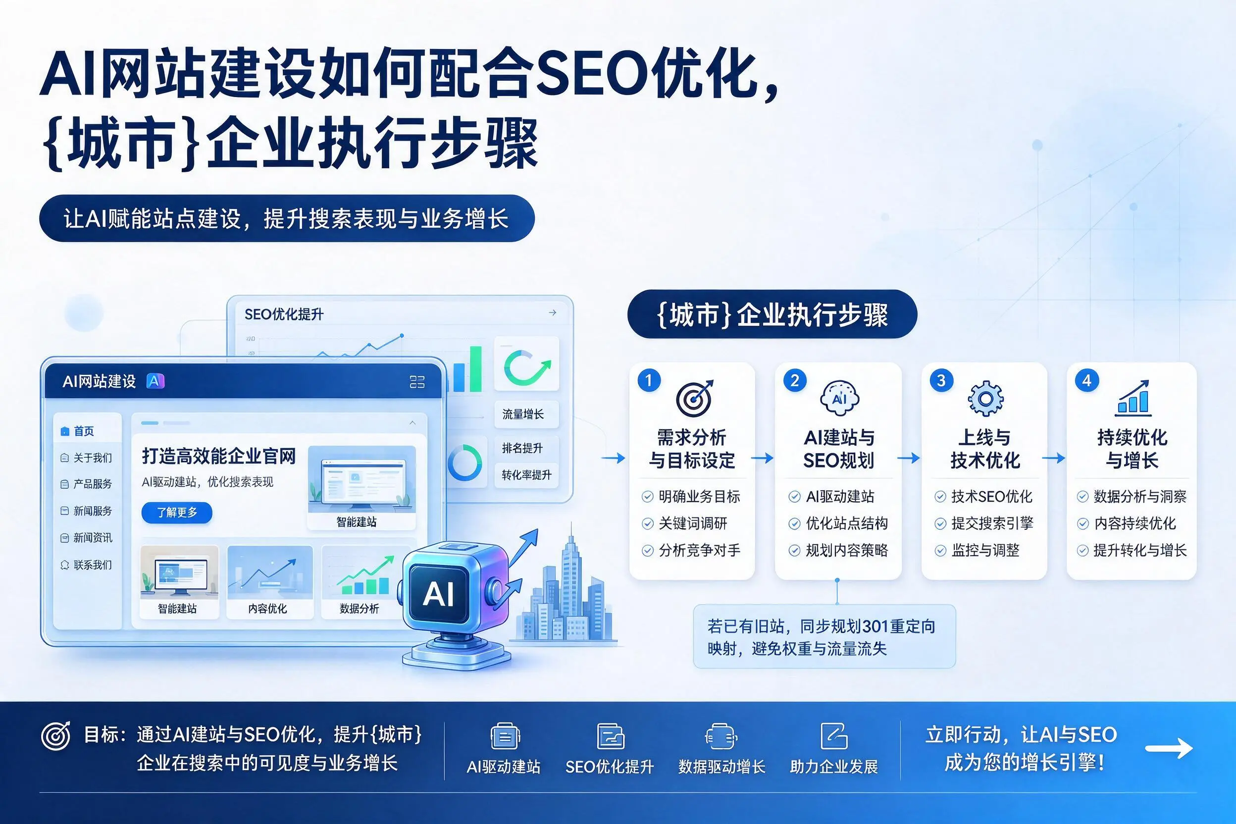 AI网站建设如何配合SEO优化，承德企业执行步骤