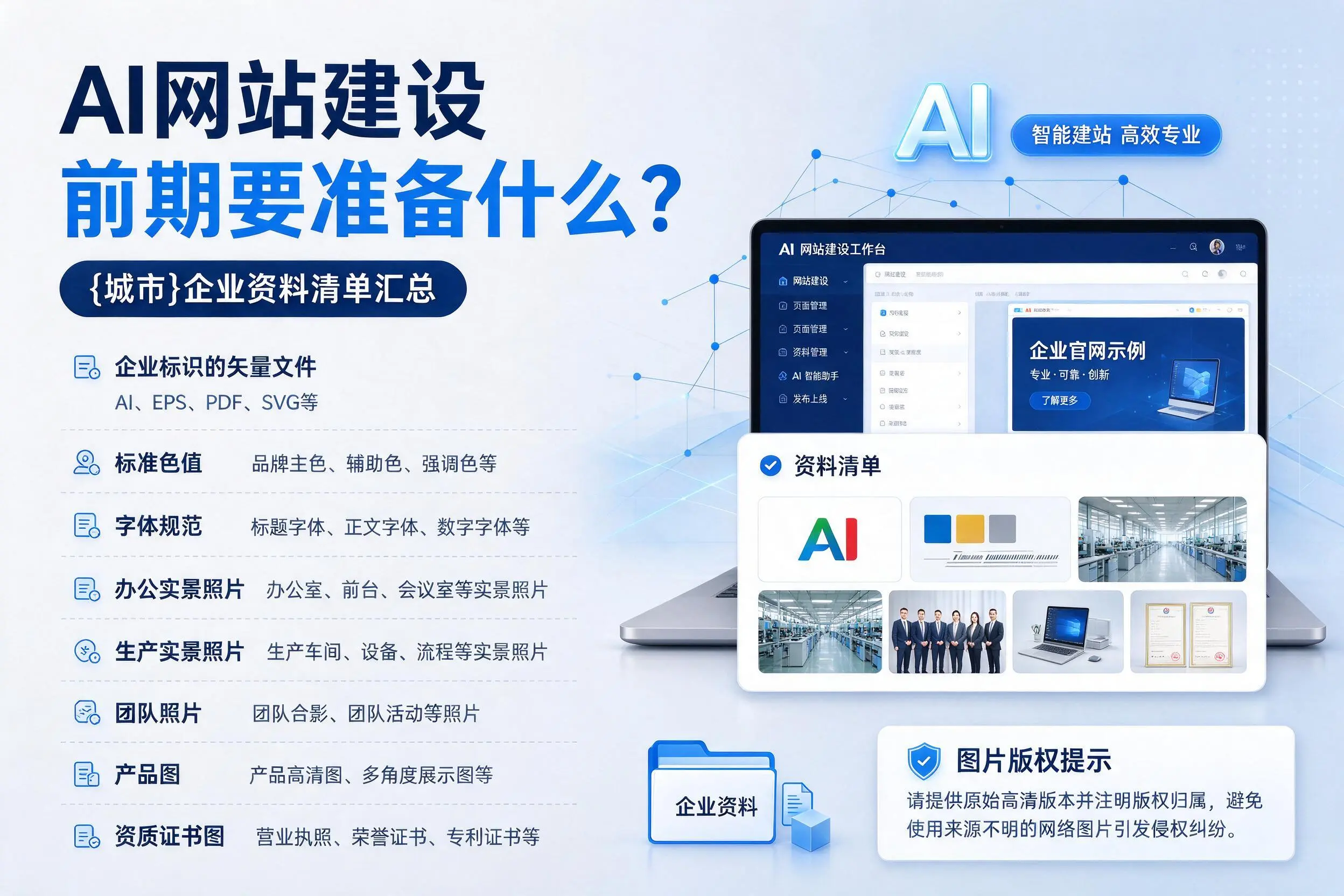 AI网站建设前期要准备什么?承德企业资料清单汇总