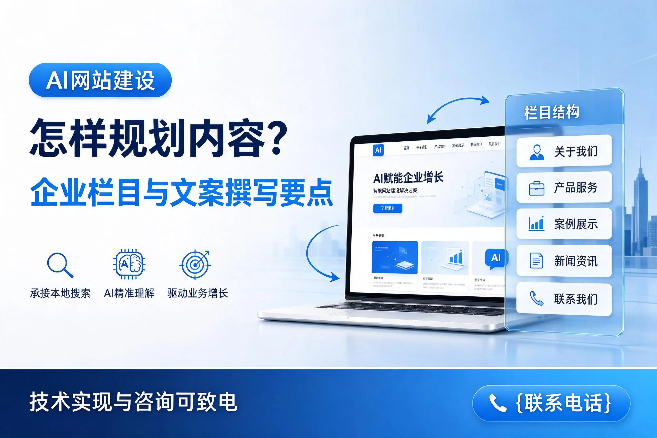AI网站建设怎样规划内容?承德企业栏目与文案撰写要点