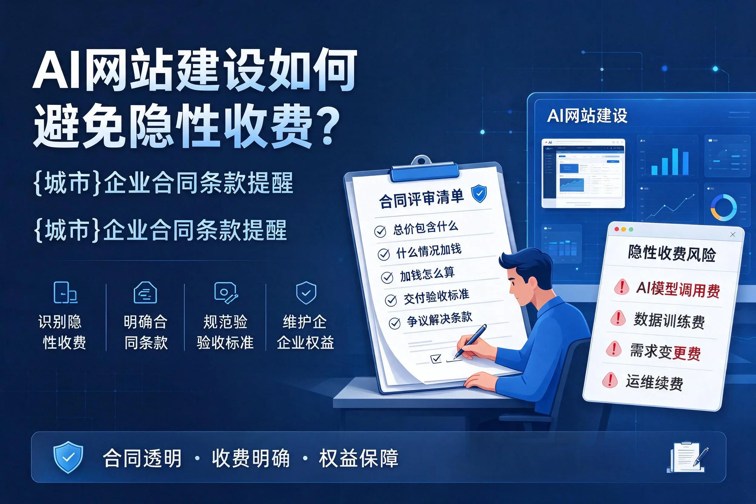 AI网站建设如何避免隐性收费?承德企业合同条款提醒